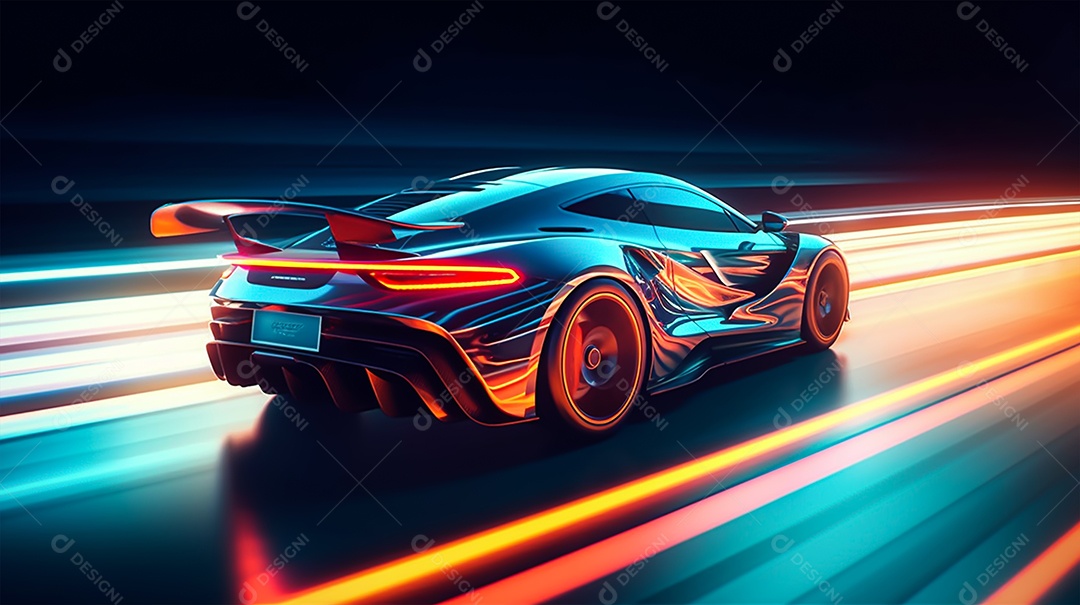 Imagem realista de carro sobre uma rua