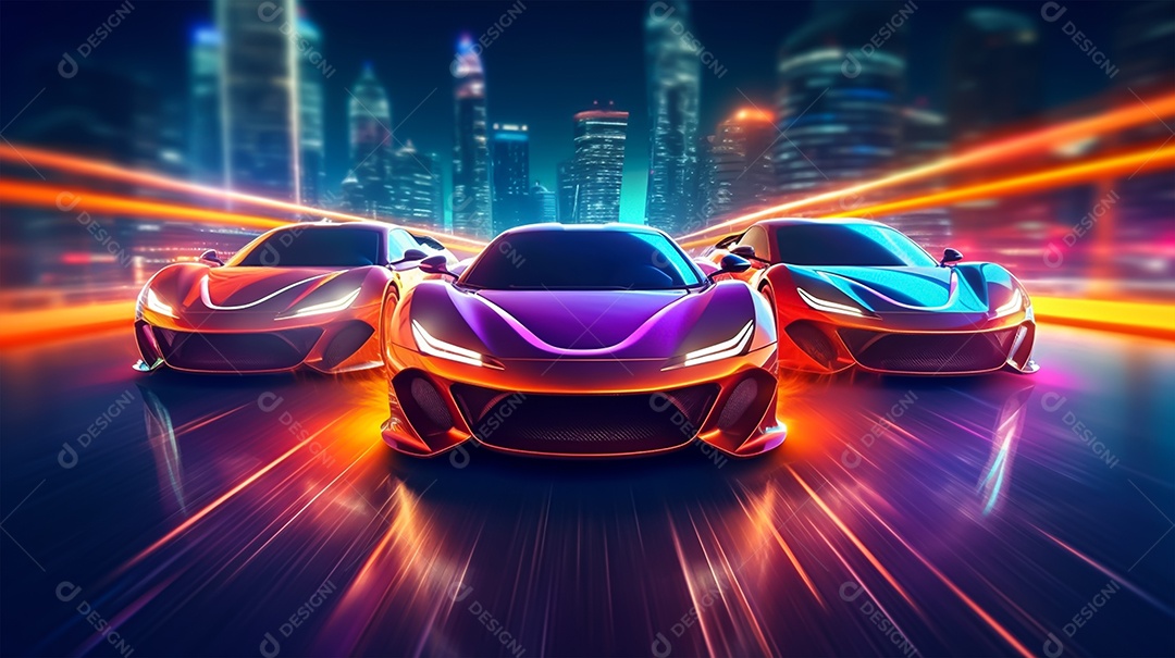 Imagem realista de carro sobre uma rua