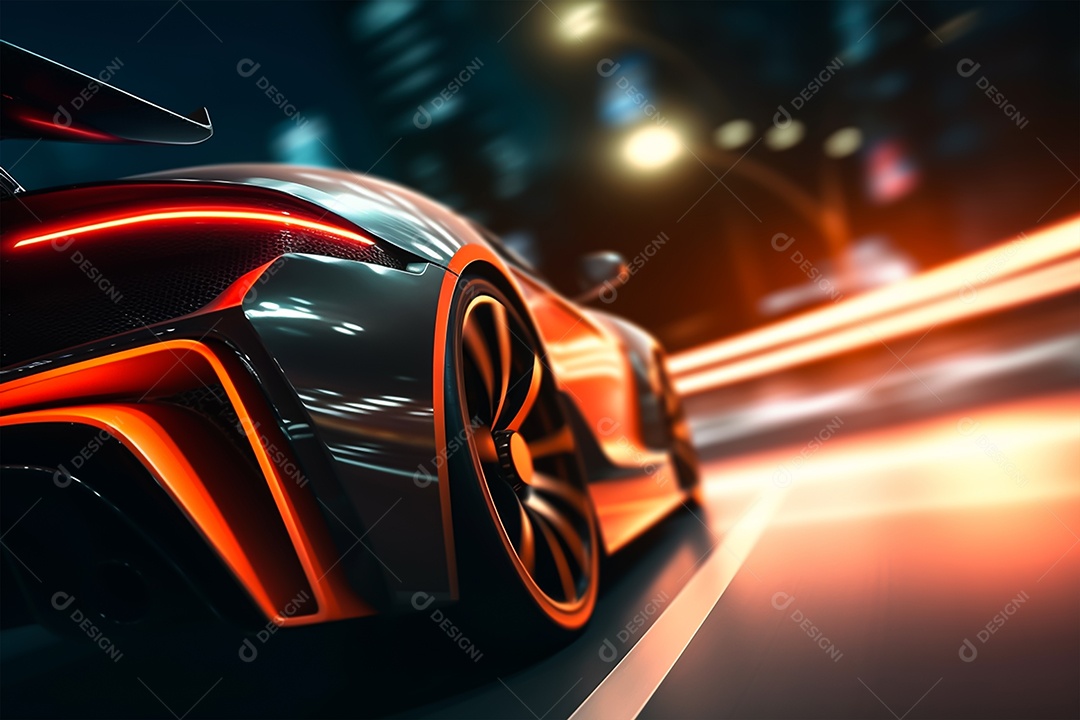 Imagem realista de carro sobre uma rua