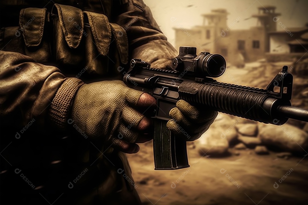 Imagem realista de soldado das forças especiais