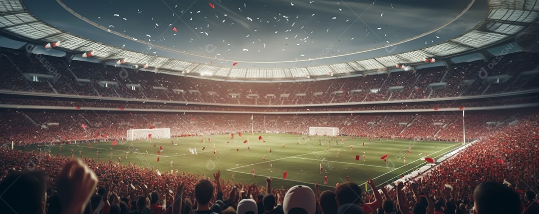 Imagem realista de campo de futebol