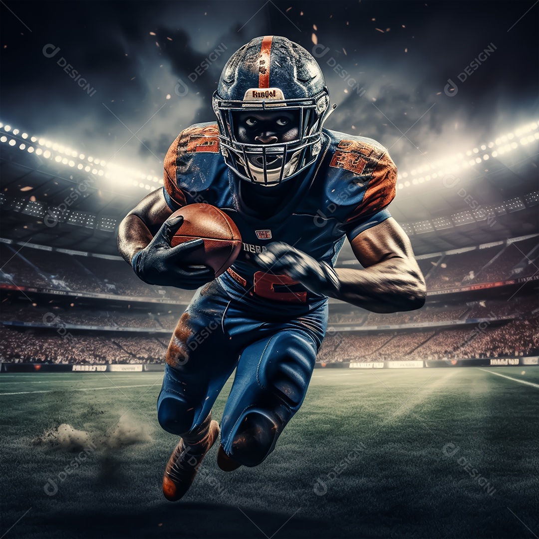 Imagem realista de pessoa jogando futebol americano