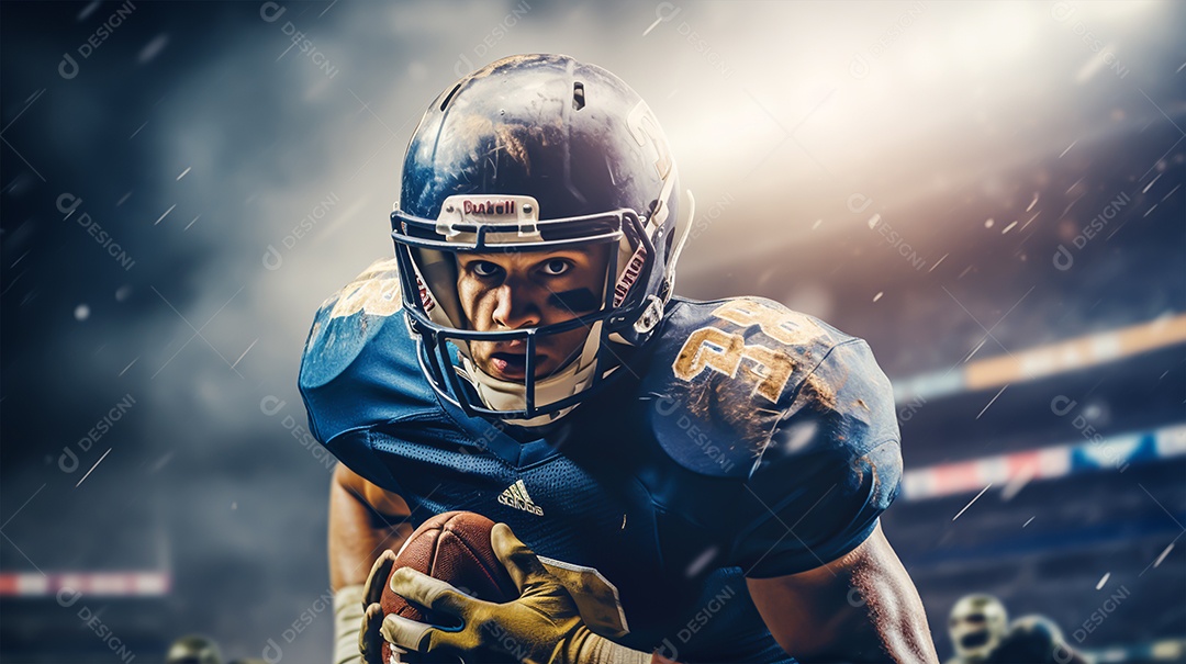 Imagem realista de pessoa jogando futebol americano