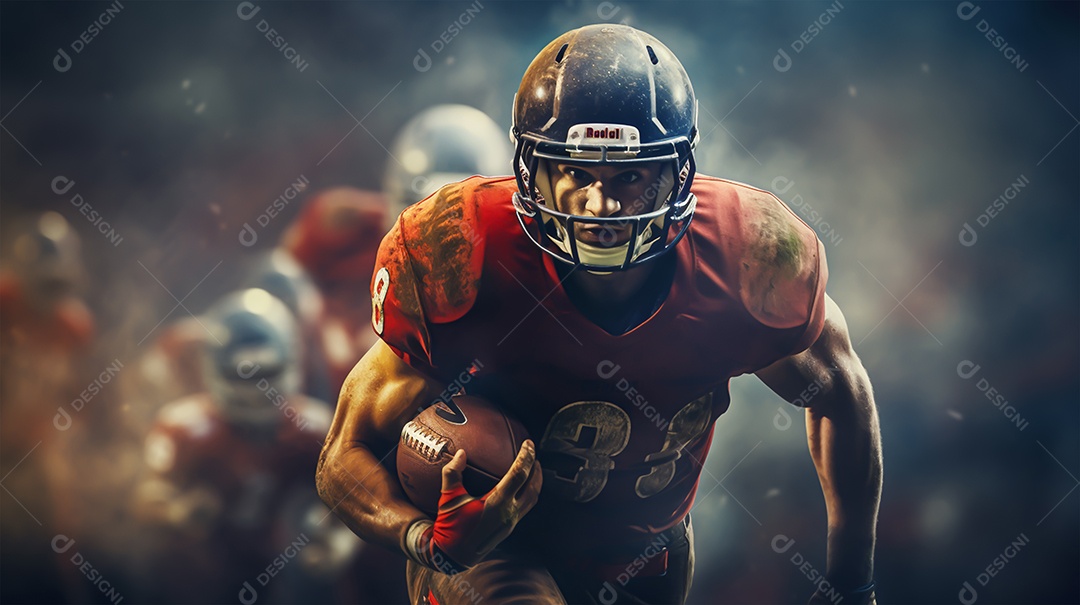 Imagem realista de pessoa jogando futebol americano