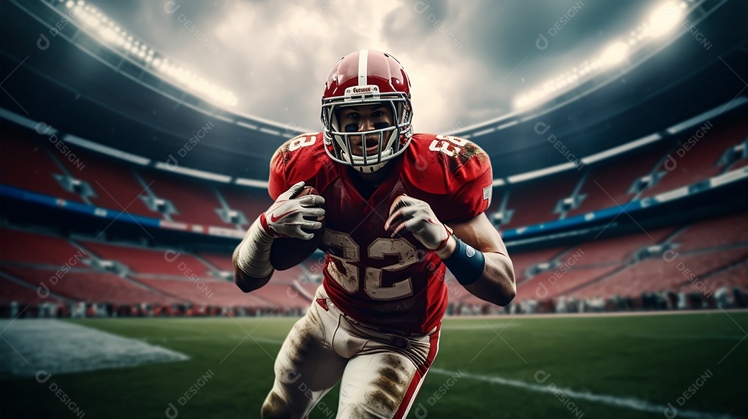 Imagem realista de pessoa jogando futebol americano
