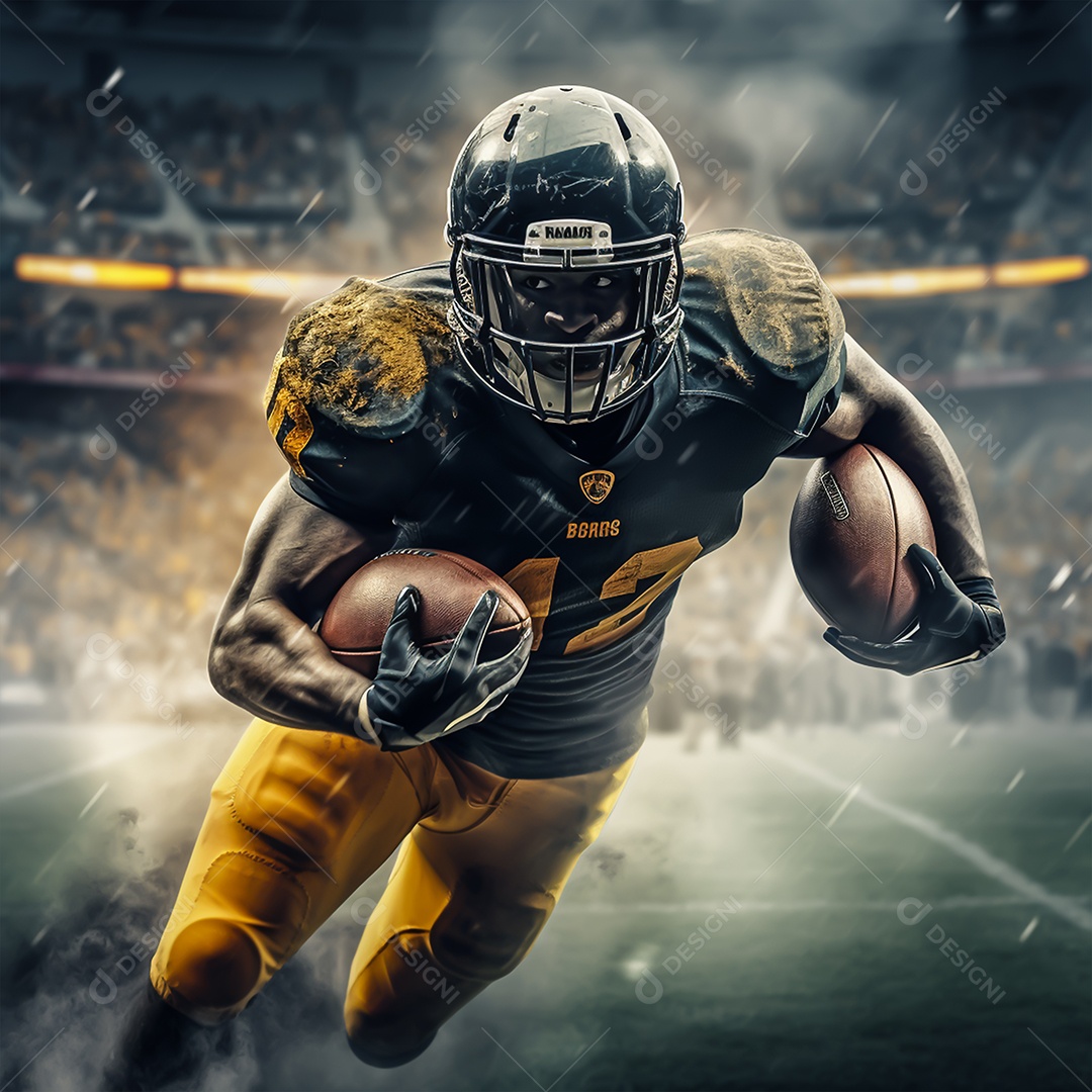 Imagem realista de pessoa jogando futebol americano