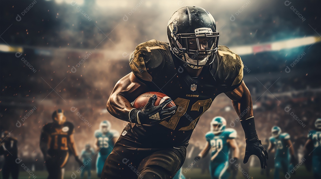 Imagem realista de pessoa jogando futebol americano