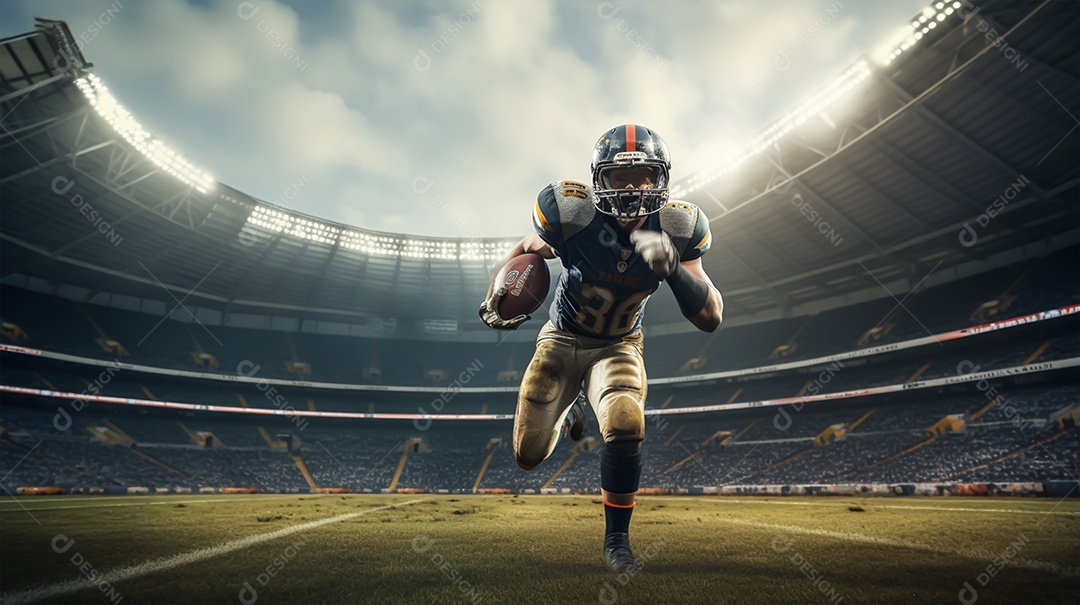Imagem realista de pessoa jogando futebol americano