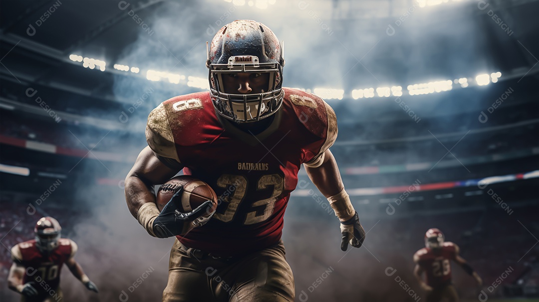 Imagem realista de pessoa jogando futebol americano