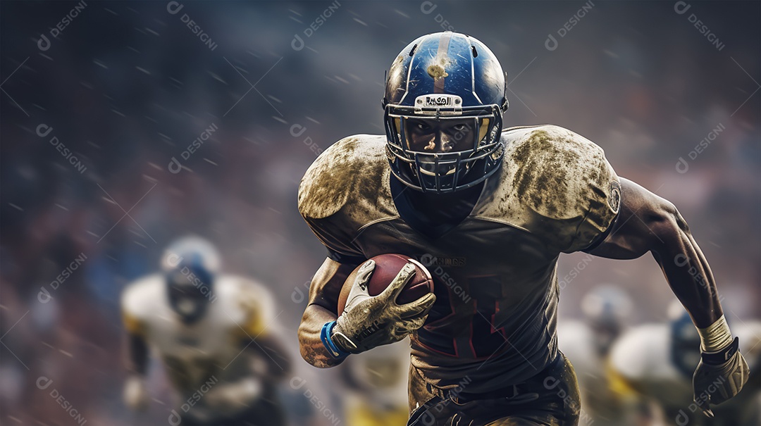 Imagem realista de pessoa jogando futebol americano