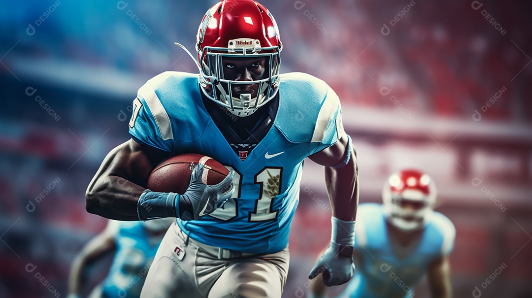 Imagem realista de pessoa jogando futebol americano