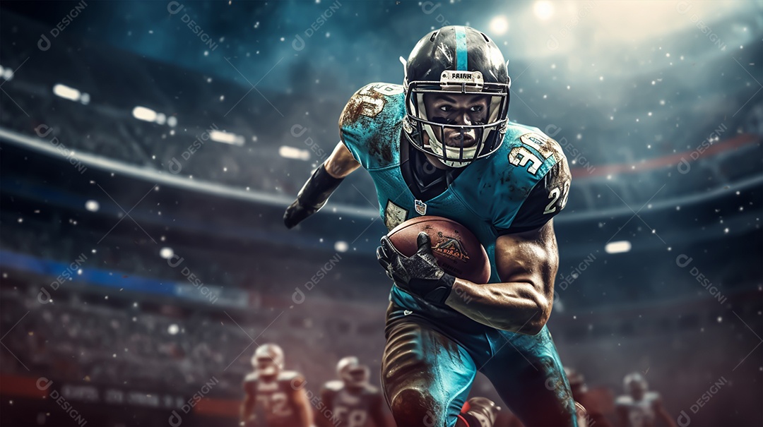 Imagem realista de pessoa jogando futebol americano