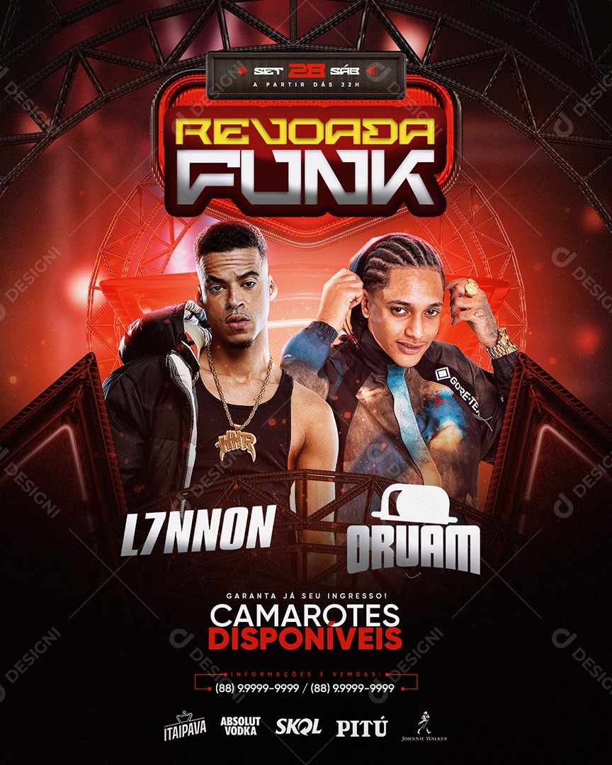 Flyer Revoada Funk Social Media PSD Editável