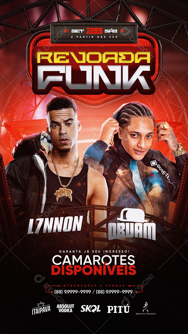 Story Revoada Funk Flyer Social Media PSD Editável