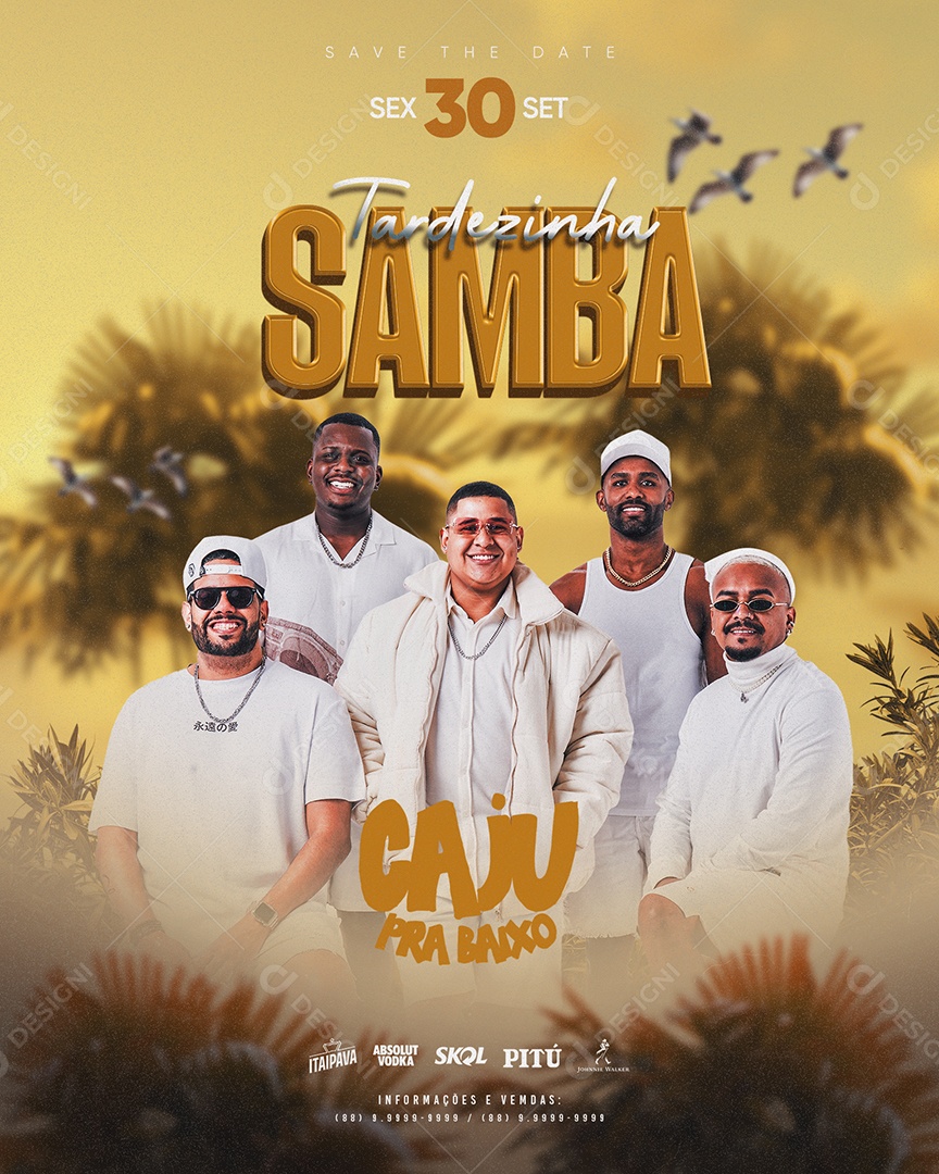 Tardezinha Samba Flyer Social Media PSD Editável