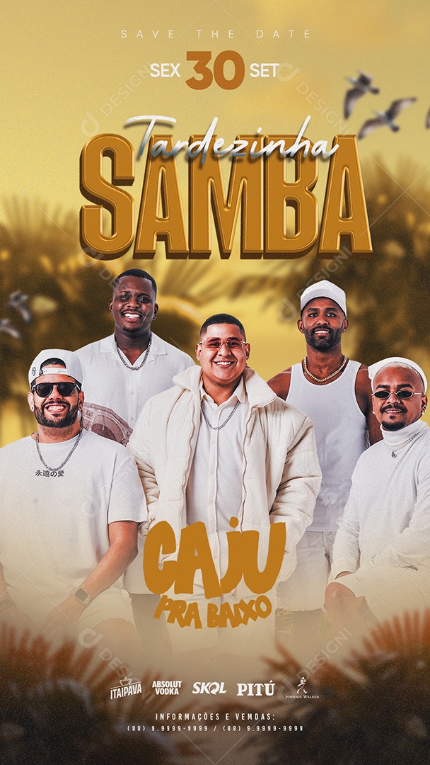 Story Tardezinha Samba Flyer Social Media PSD Editável