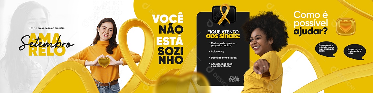 Setembro Amarelo Carrossel Social Media PSD Editável