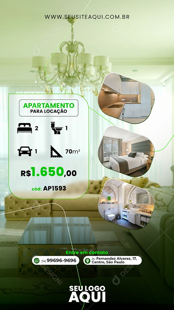 Social Media Story Apartamento Para Locação PSD Editável