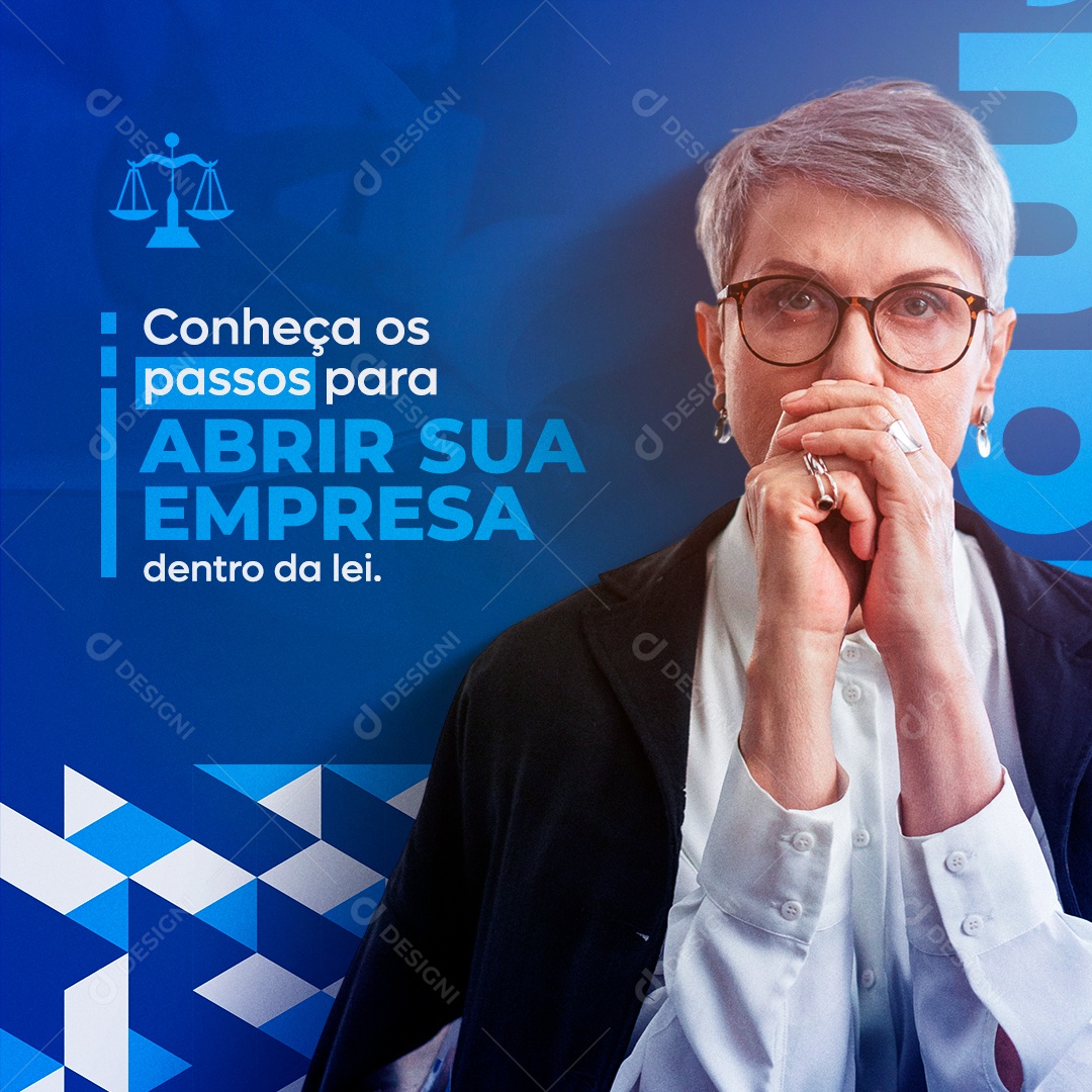 Conheça os Possos Para Abrir Sua Empresa Advocacia Social Media PSD Editável