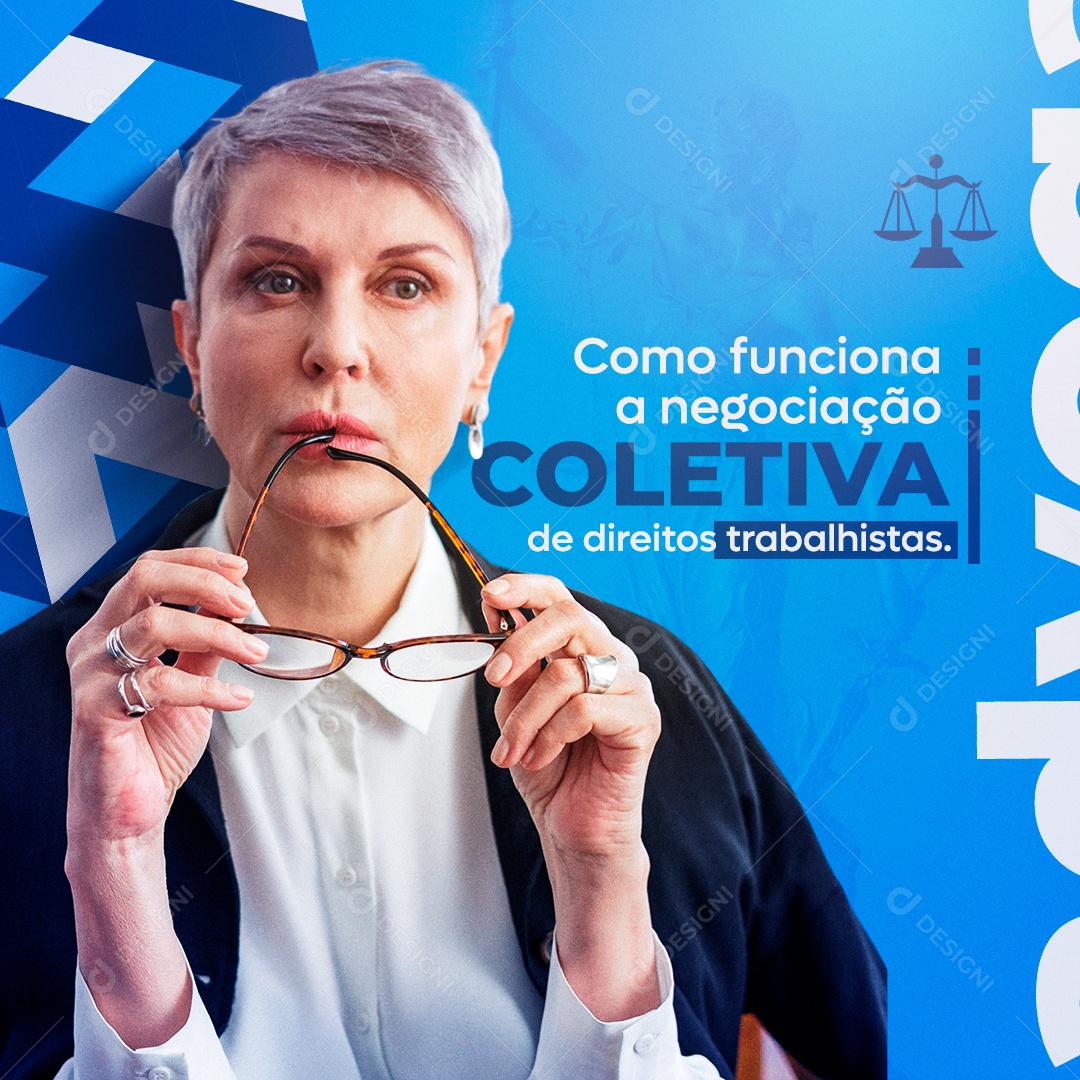 Como Funciona a Negociação Coletiva da Direitos Advocacia Social Media PSD Editável