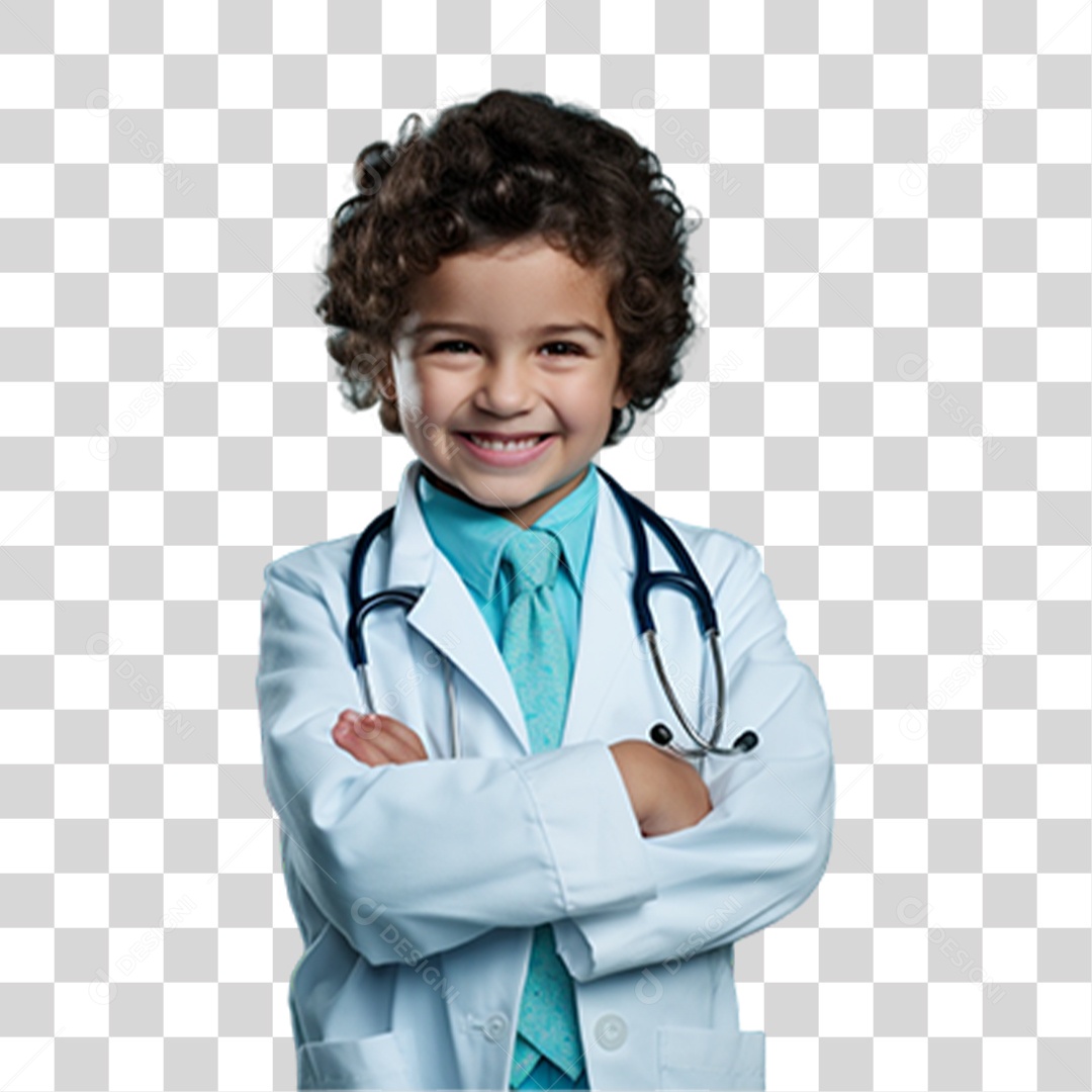 Criança Vestida de Médico PNG Transparente