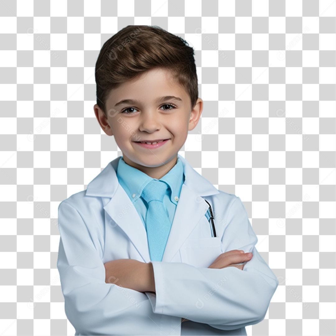 Criança Vestida de Médico PNG Transparente