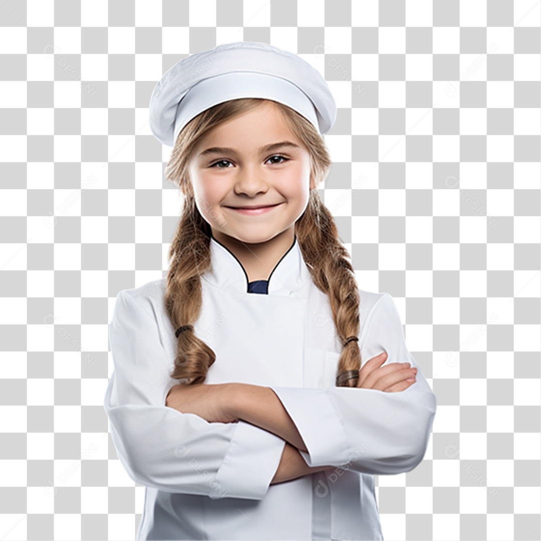 Criança com os Braços Cruzados Sorrindo PNG Transparente