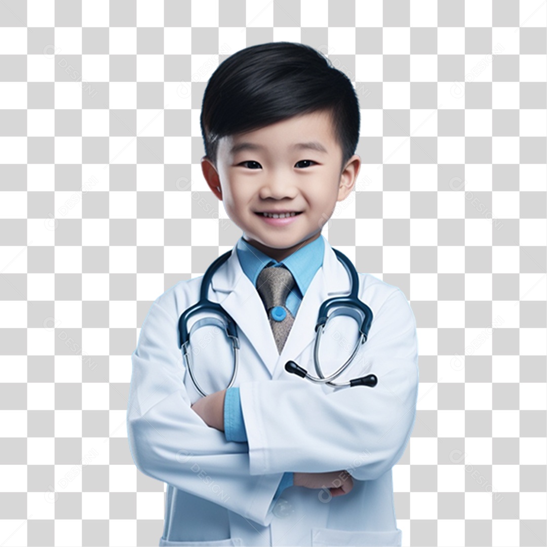 Criança Vestida de Médico PNG Transparente