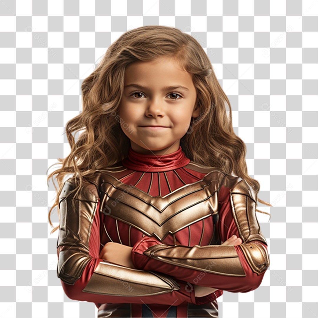 Criança Vestida de Super Herói PNG Transparente