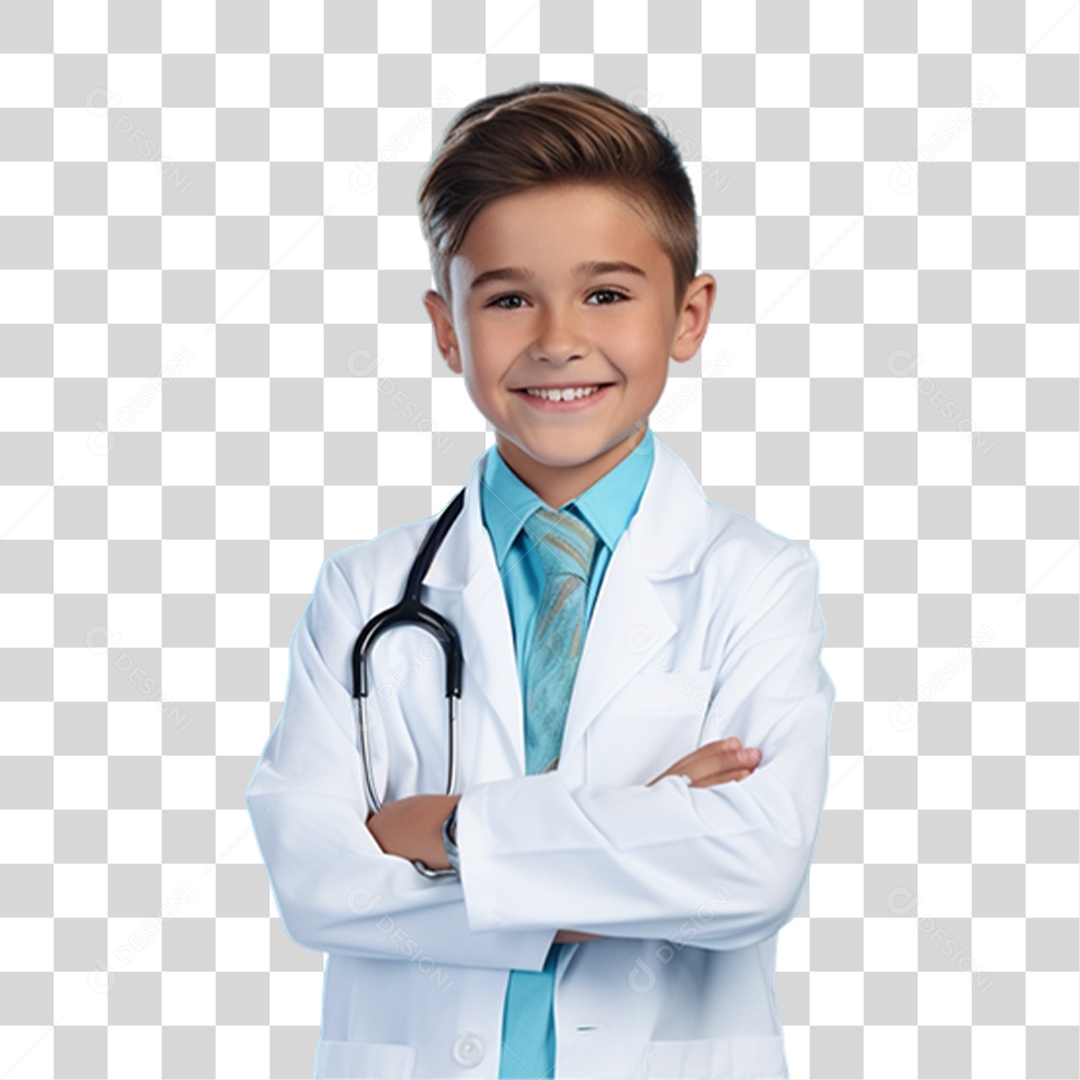 Criança Vestida de Médico PNG Transparente