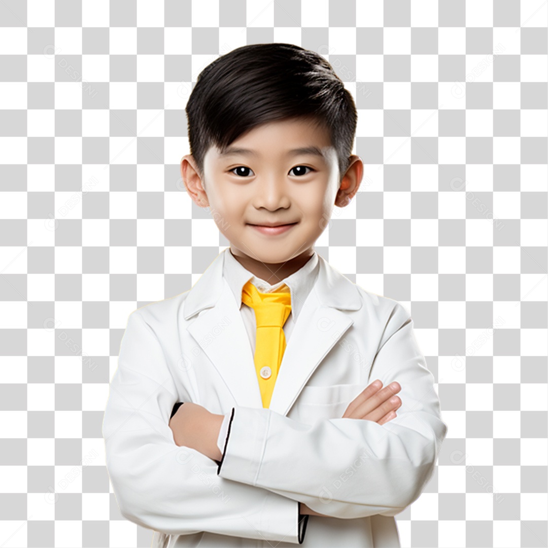 Criança Vestida de Médico PNG Transparente