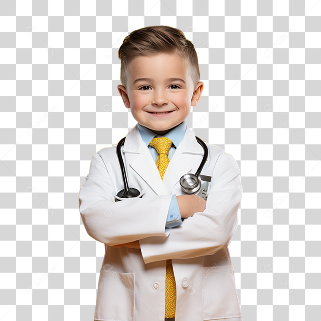 Criança Vestida de Médico PNG Transparente