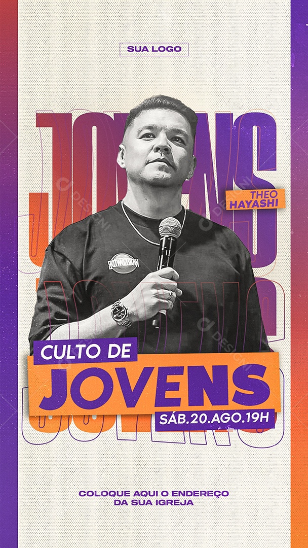 Story Culto De Jovens Social Media PSD Editável