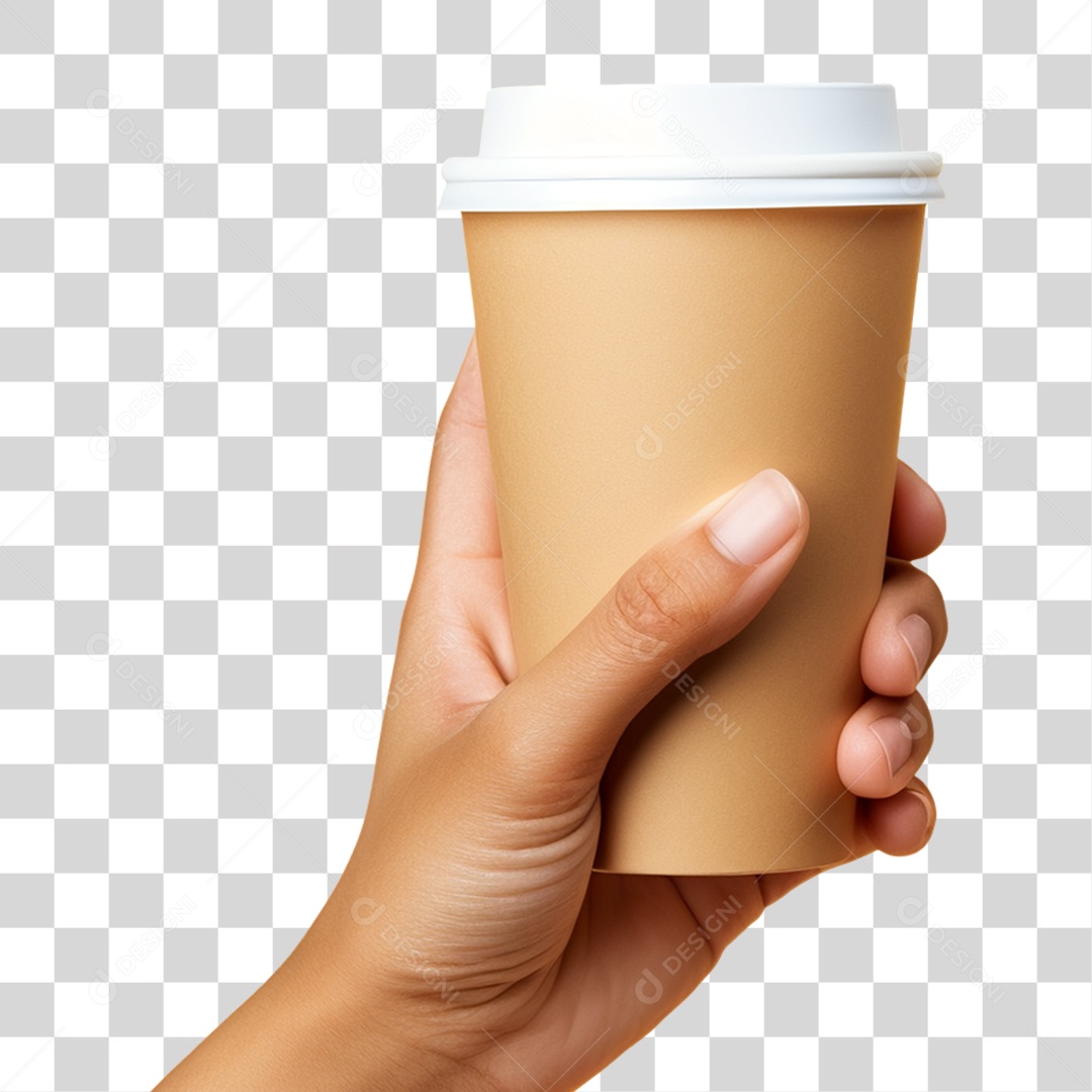 Mão Segurando Copo de Café PNG Transparente
