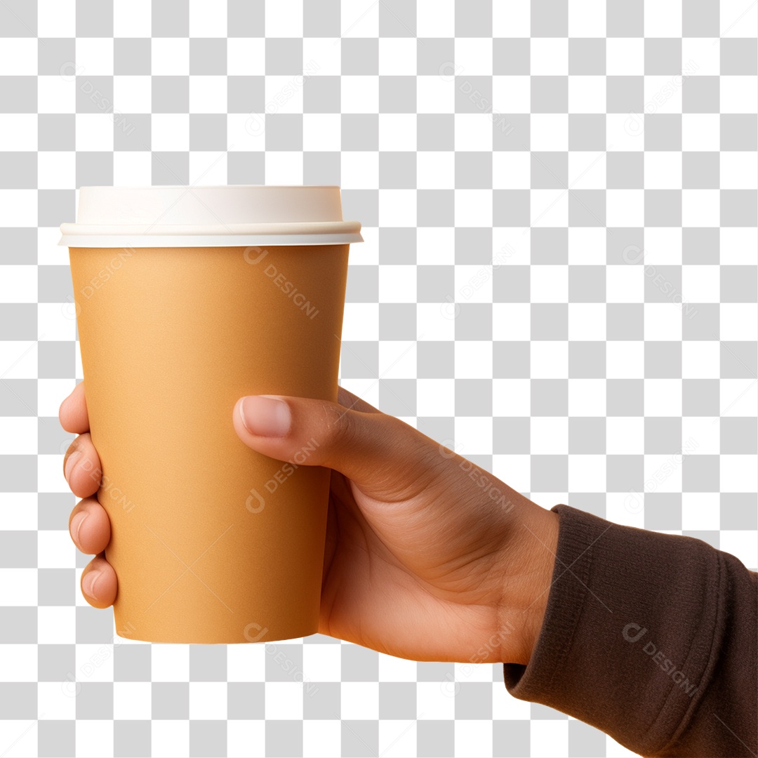 Mão Segurando Copo de Café PNG Transparente