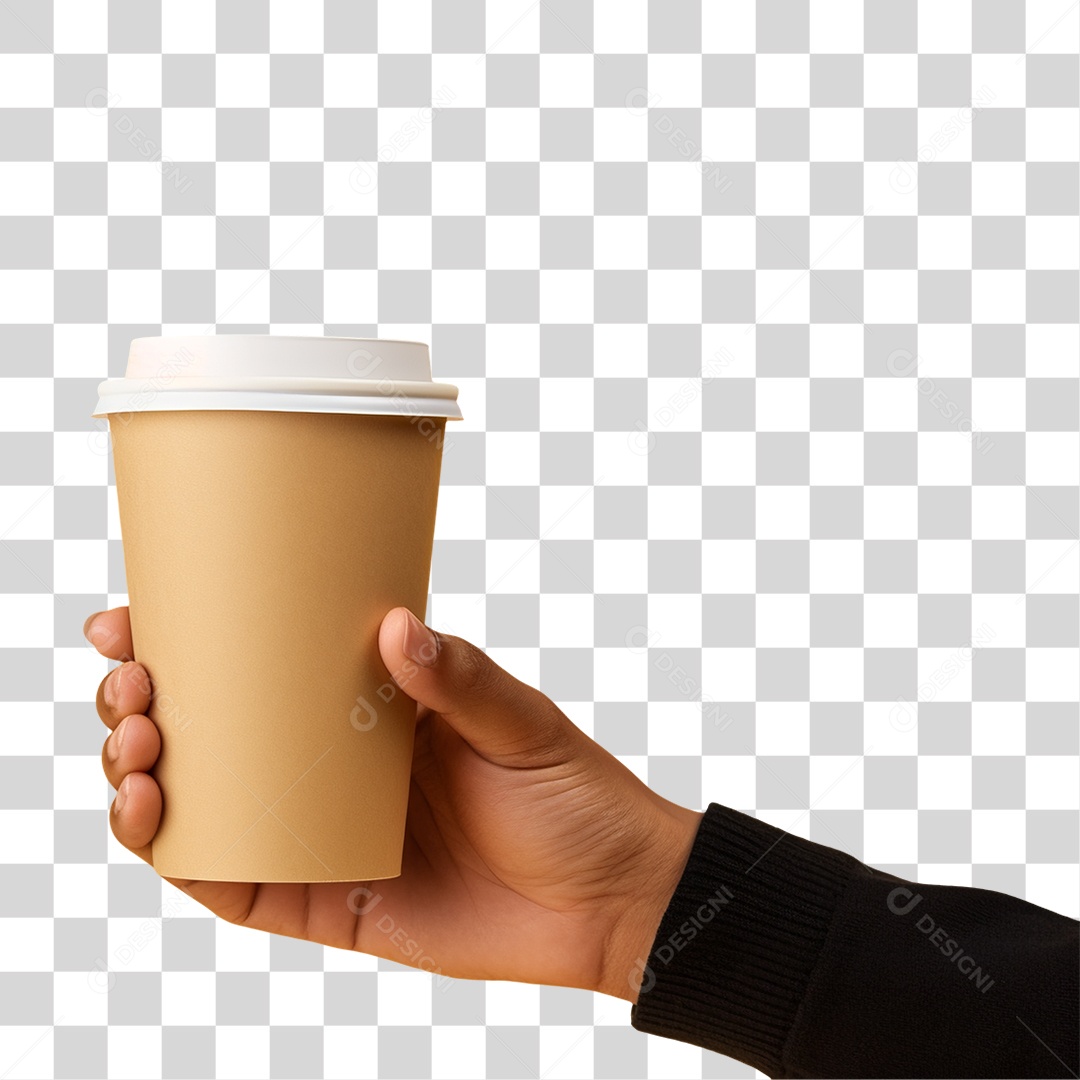 Mão Segurando Copo de Café PNG Transparente