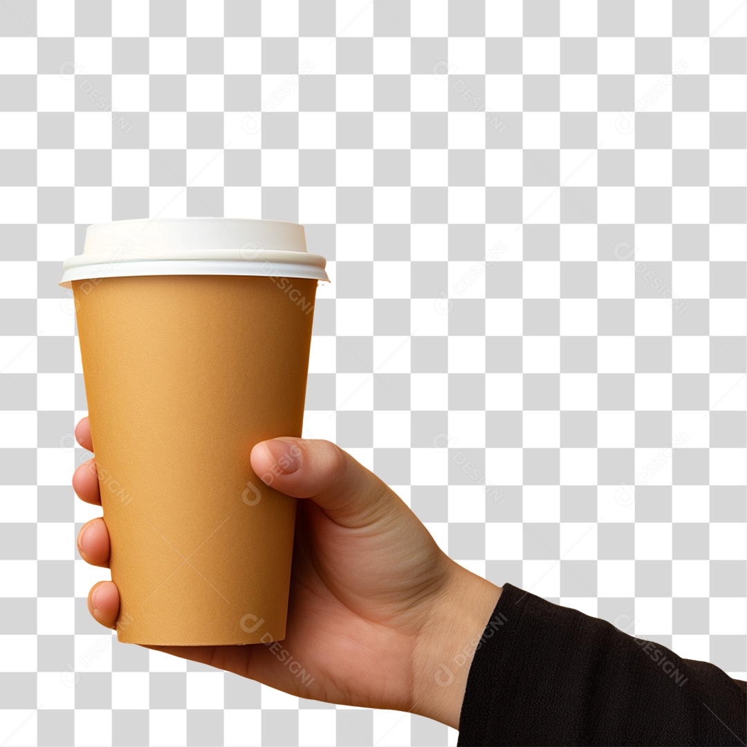 Mão Segurando Copo de Café PNG Transparente