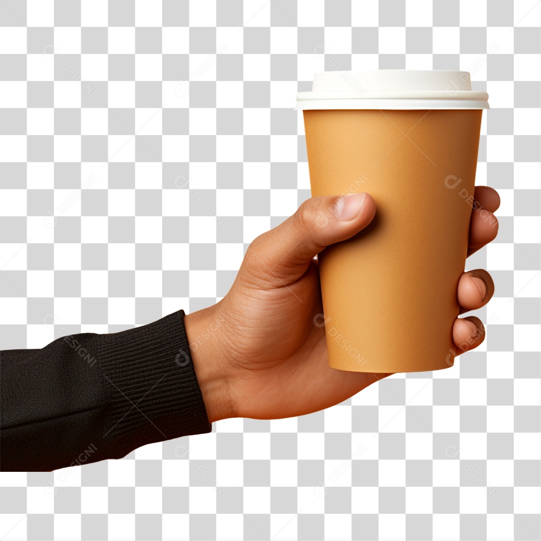 Mão Segurando Copo de Café PNG Transparente