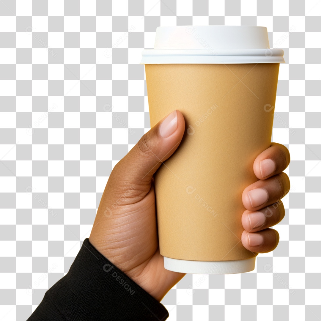 Mão Segurando Copo de Café PNG Transparente