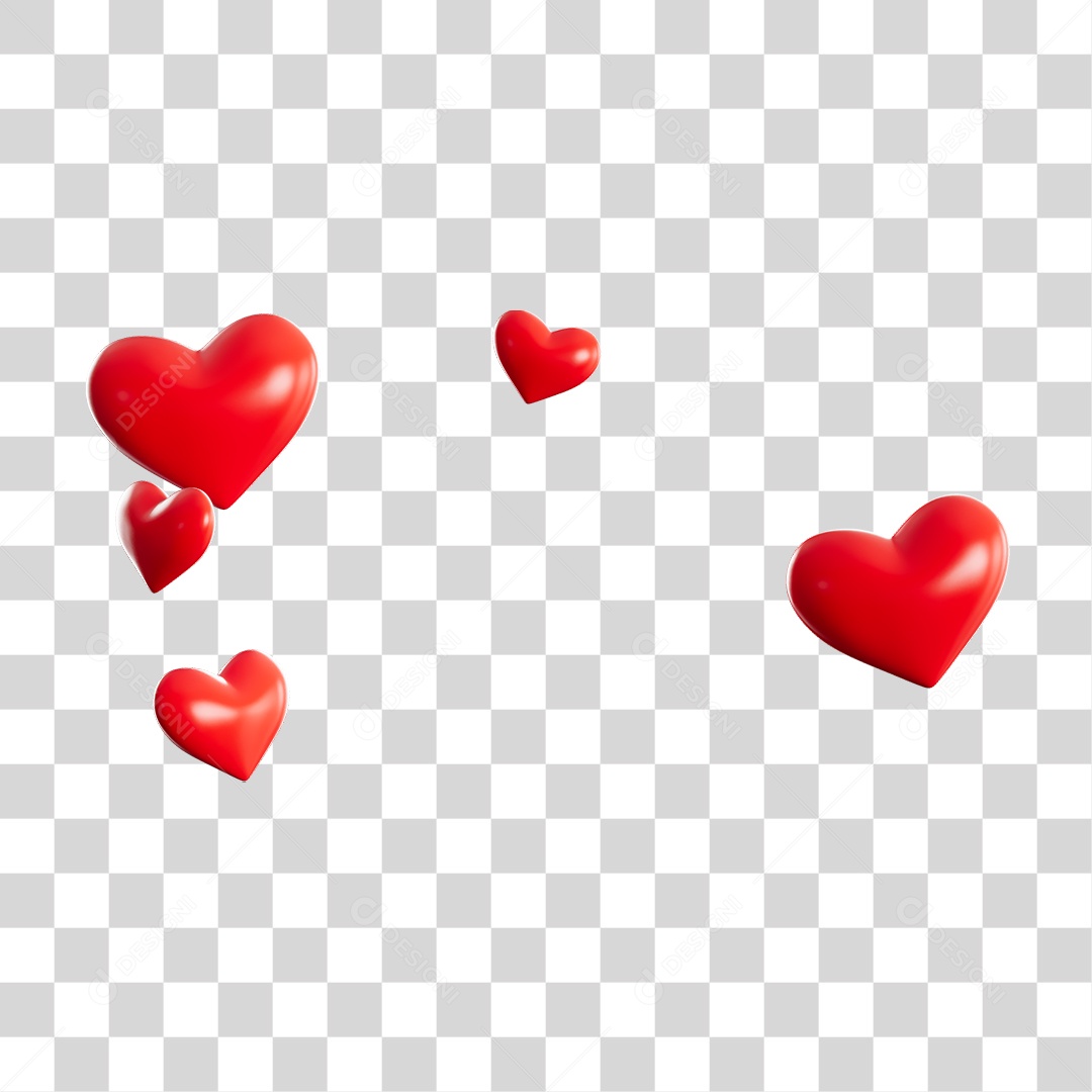 Balões de Coração Dia dos Namorados PNG Transparente