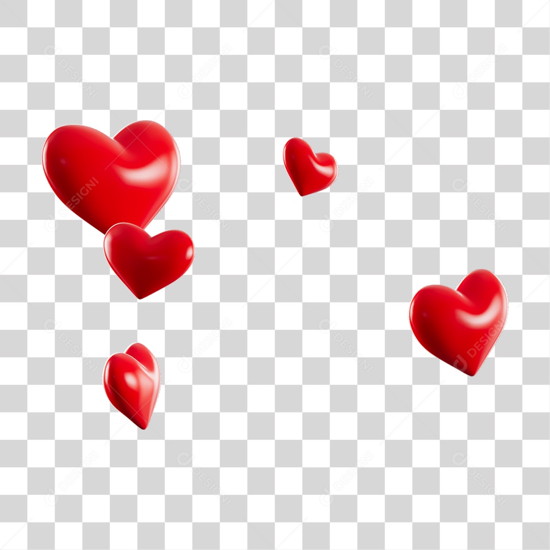 Balões de Coração Dia dos Namorados PNG Transparente