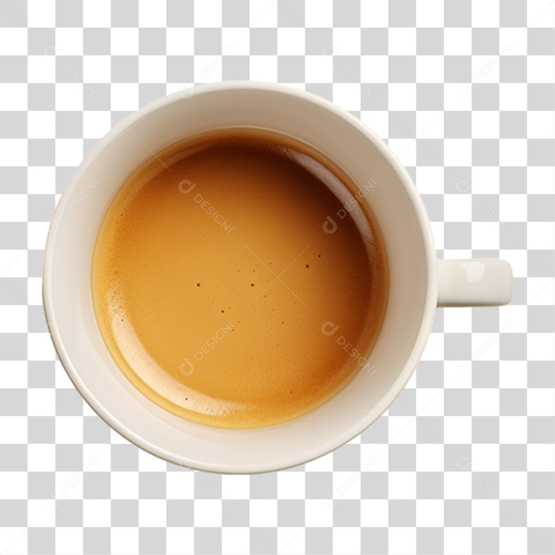 Xicara de Café com Leite Cremoso PNG Transparente