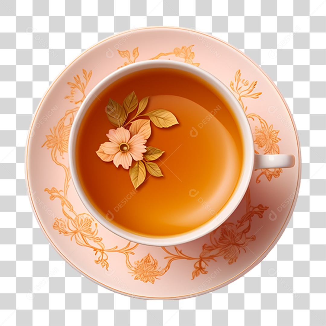 Xicara de Café com Leite Cremoso PNG Transparente