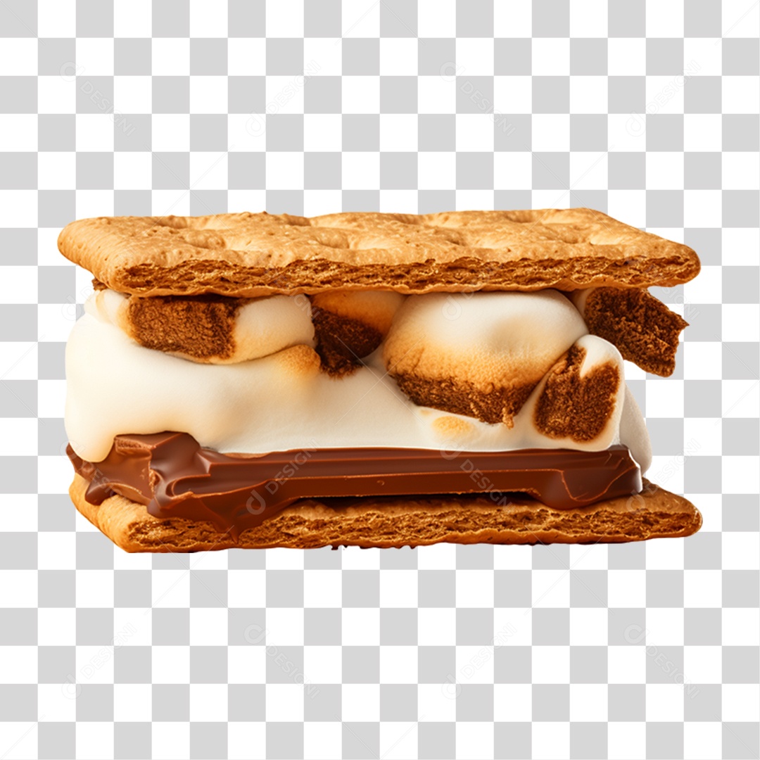 Bolachas com Chocolate e Marshmallow S´more PNG Transparente