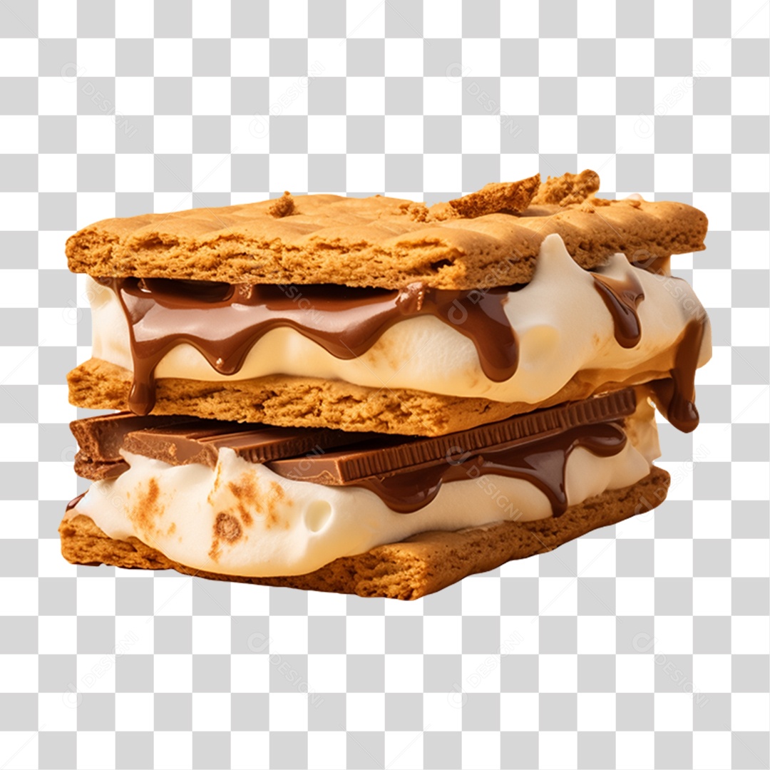 S'more Transparent PNG Chocolate and Marshmallow Cookies