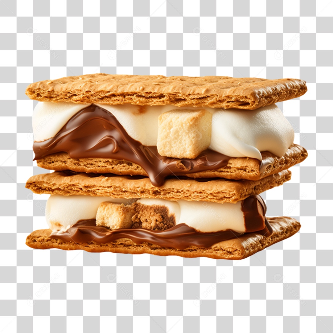 Bolachas com Chocolate e Marshmallow S´more PNG Transparente