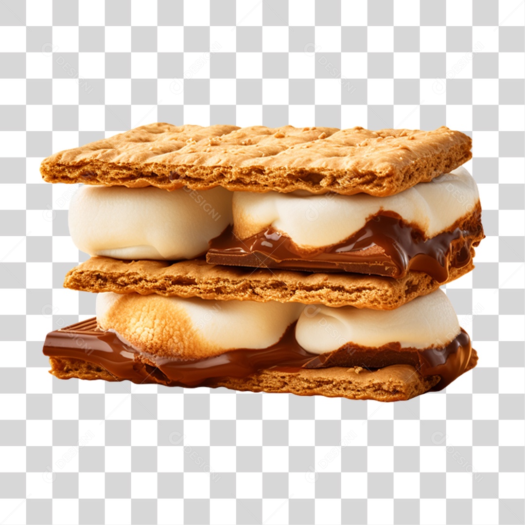 Bolachas com Chocolate e Marshmallow S´more PNG Transparente