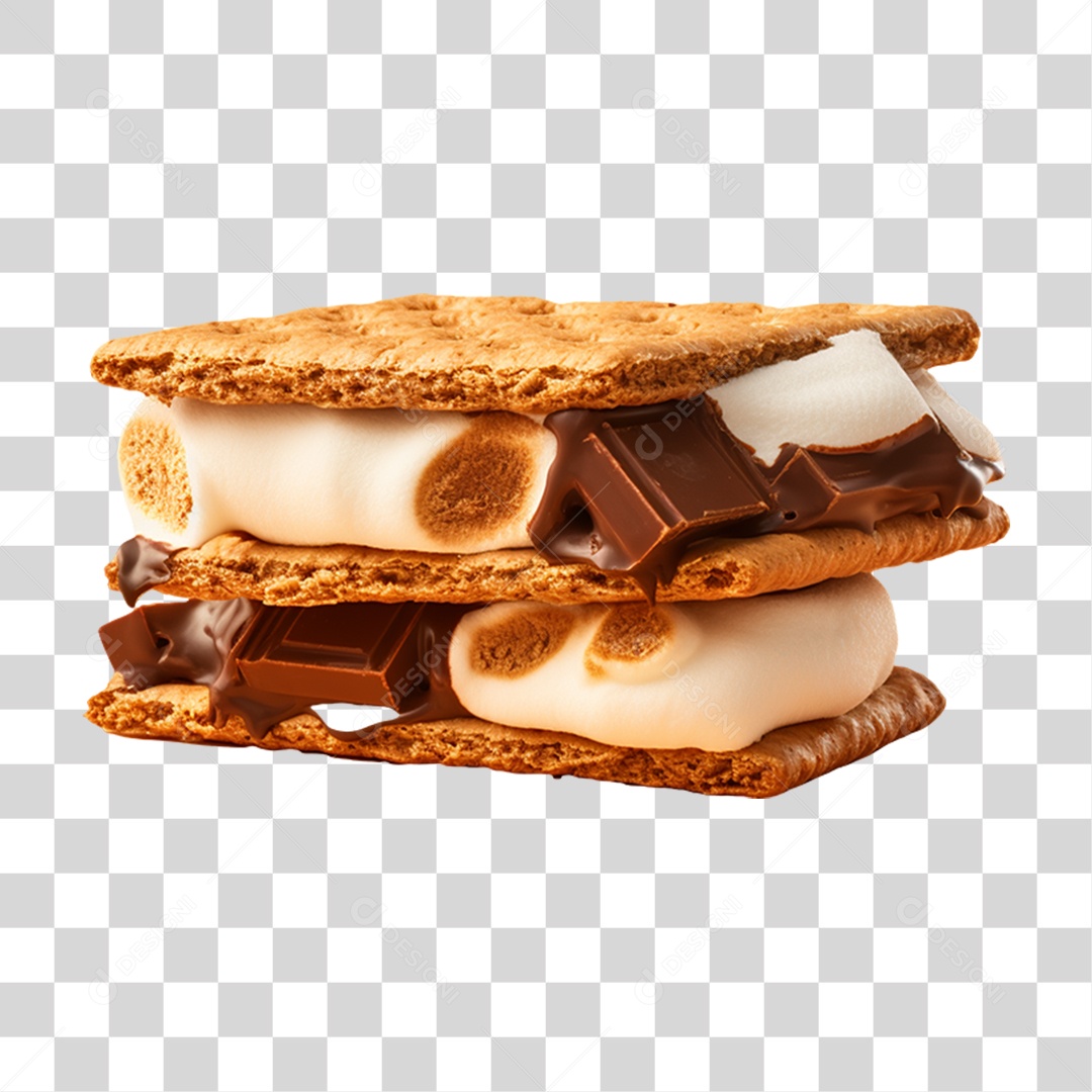 Bolachas com Chocolate e Marshmallow S´more PNG Transparente