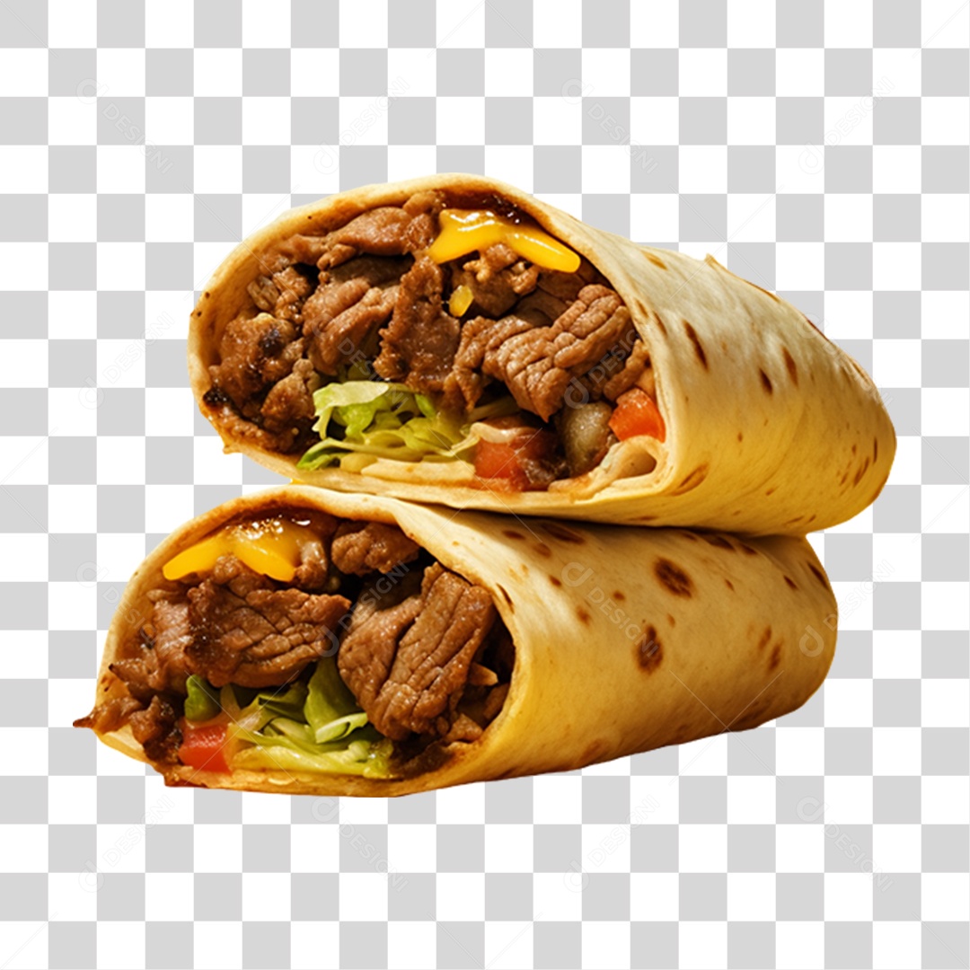 Burrito Recheado de Carne PNG Transparente