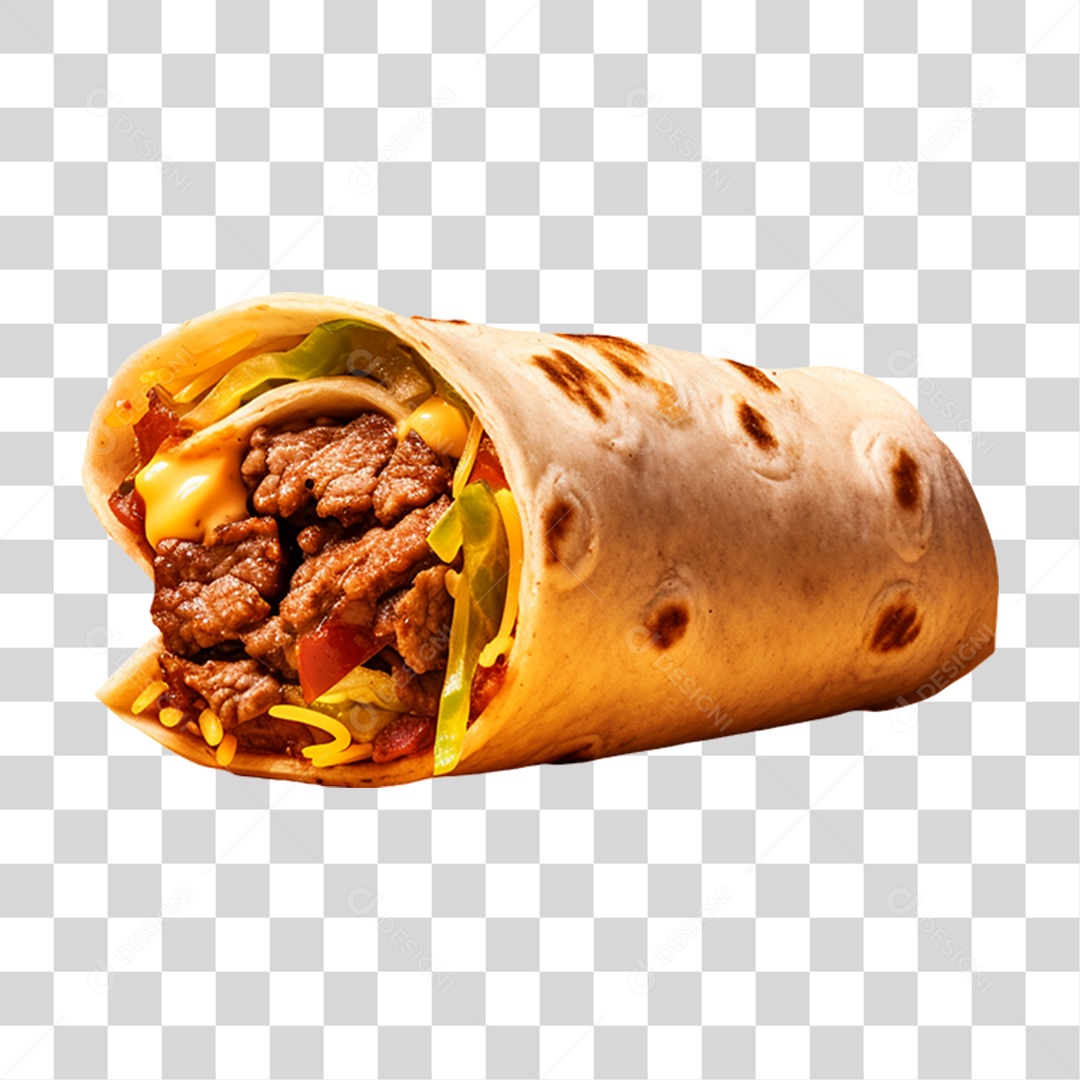 Burrito Recheado de Carne PNG Transparente